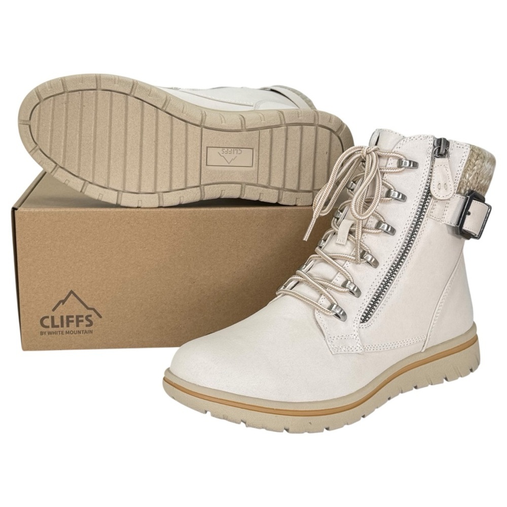 Cliffs by White Mountain Hearten Off White Womens Ankle Boots Size 9M - Picture 13 of 14